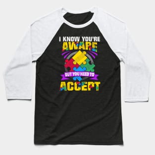 autism acceptance  awareness Baseball T-Shirt